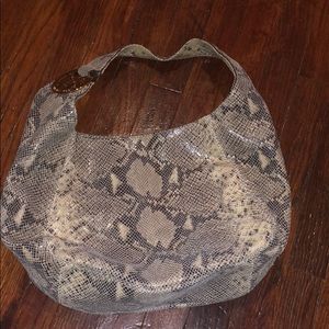 Snake print shoulder bag